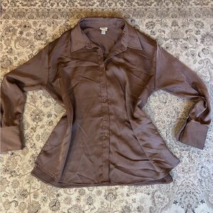 a new day Brown Button Down Shirt